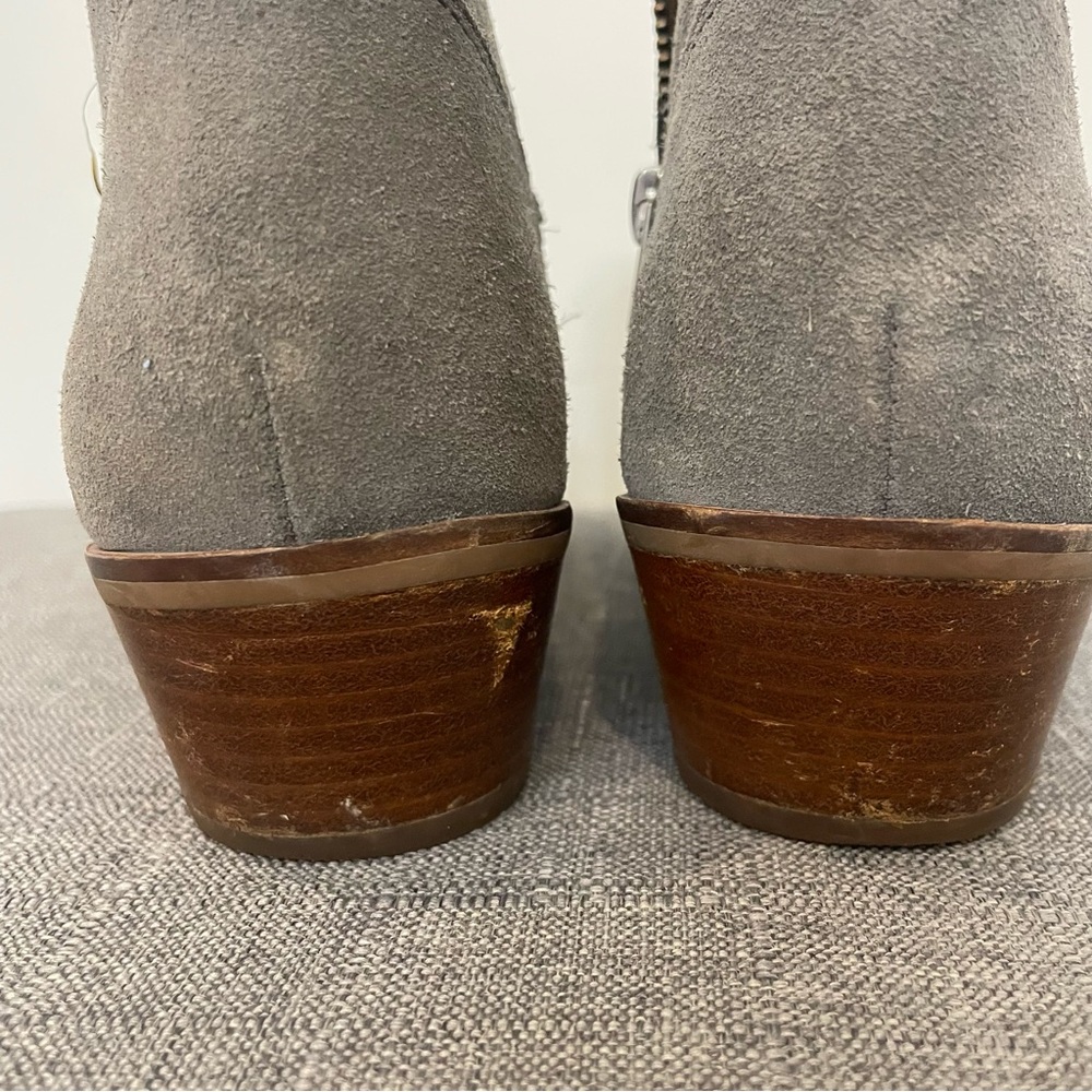 COACH Dani Suede Ankle Boot Western Style - Gray Size 8.5 - Picture 8 of 13